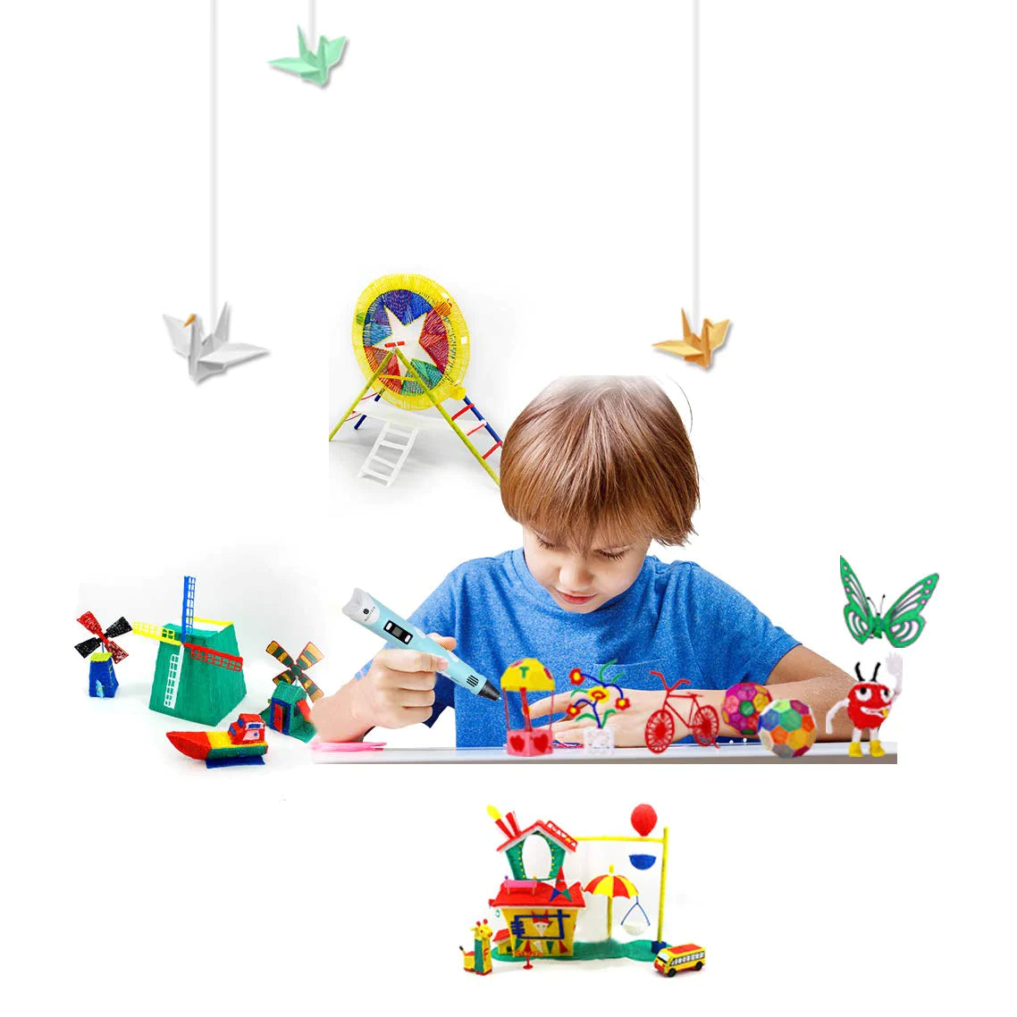 Creion 3D Profesional cu Afișaj Digital, Filamente Multicolore, Ideal pentru Începători