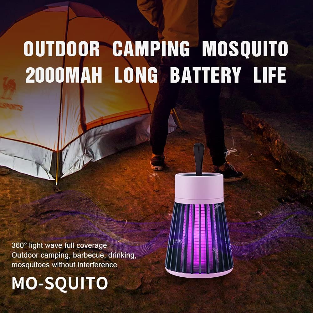 Lampa UV Anti-Insecte Portabilă, Reîncărcabilă USB 1200mAh, 1.2W, Curea Suspendare