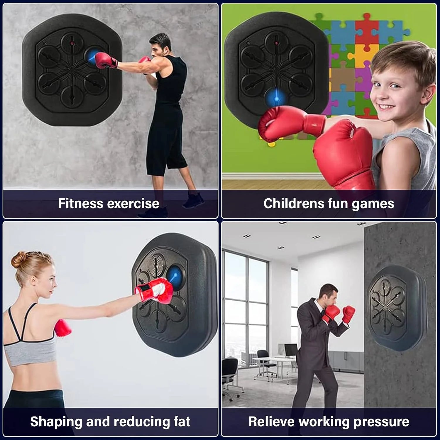 Aparat Box Electronic Muzical Inteligent, Mănuși Incluse, Antrenament Fitness Bluetooth