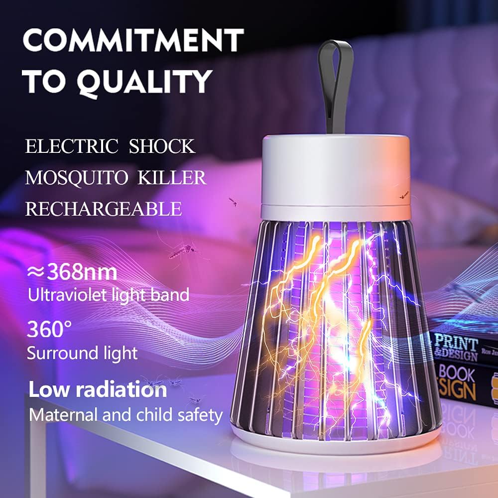 Lampa UV Anti-Insecte Portabilă, Reîncărcabilă USB 1200mAh, 1.2W, Curea Suspendare