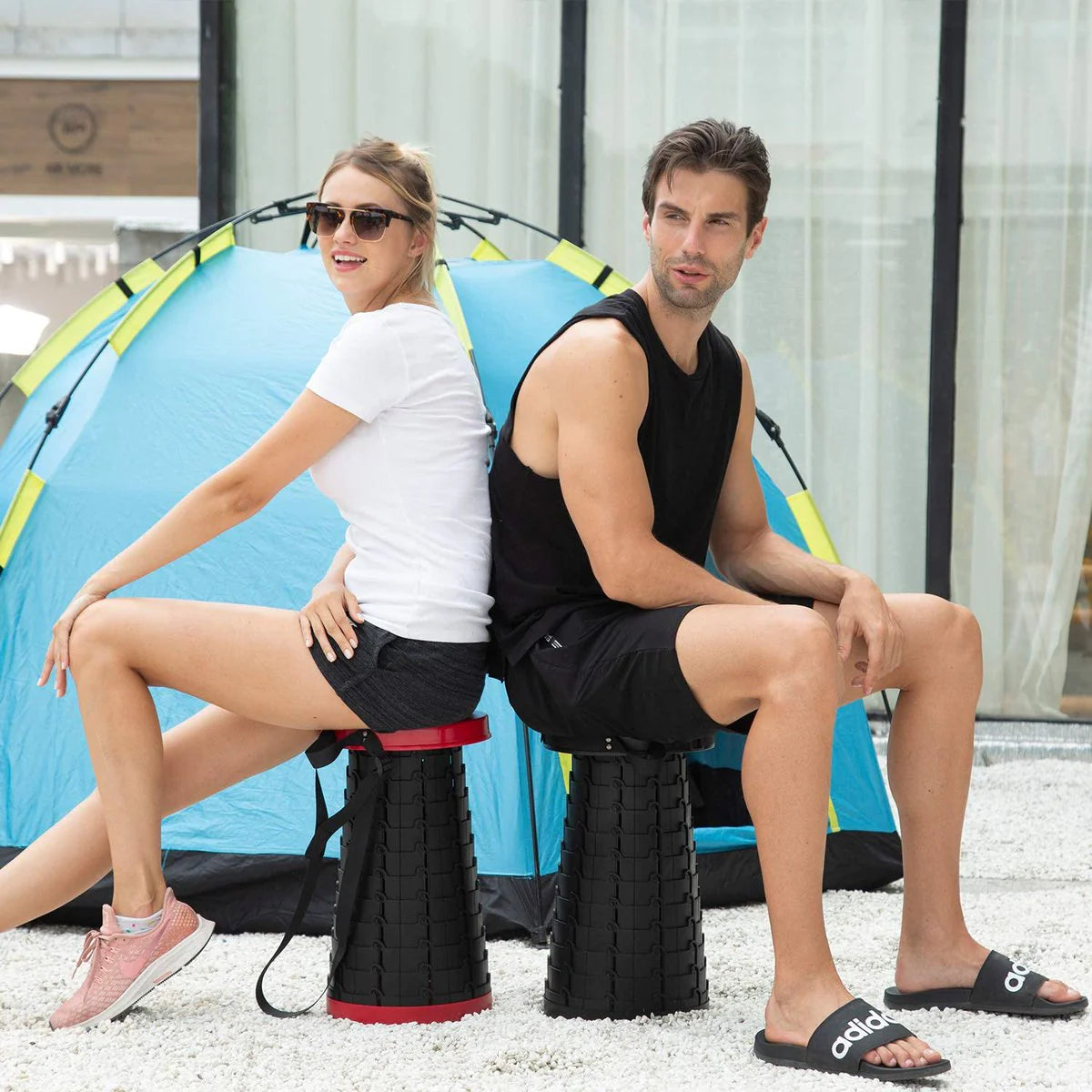 Scaun Portabil Retractabil Telescopic pentru Camping, Pescuit și Grădinărit