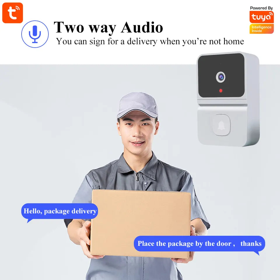 Sonerie Interfon Wireless Inteligentă cu Cameră HD, Viziune Nocturnă, Audio Bidirecțional