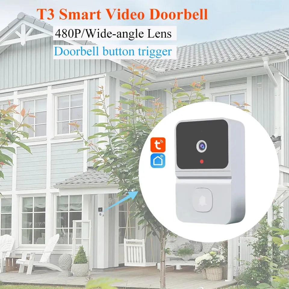 Sonerie Interfon Wireless Inteligentă cu Cameră HD, Viziune Nocturnă, Audio Bidirecțional