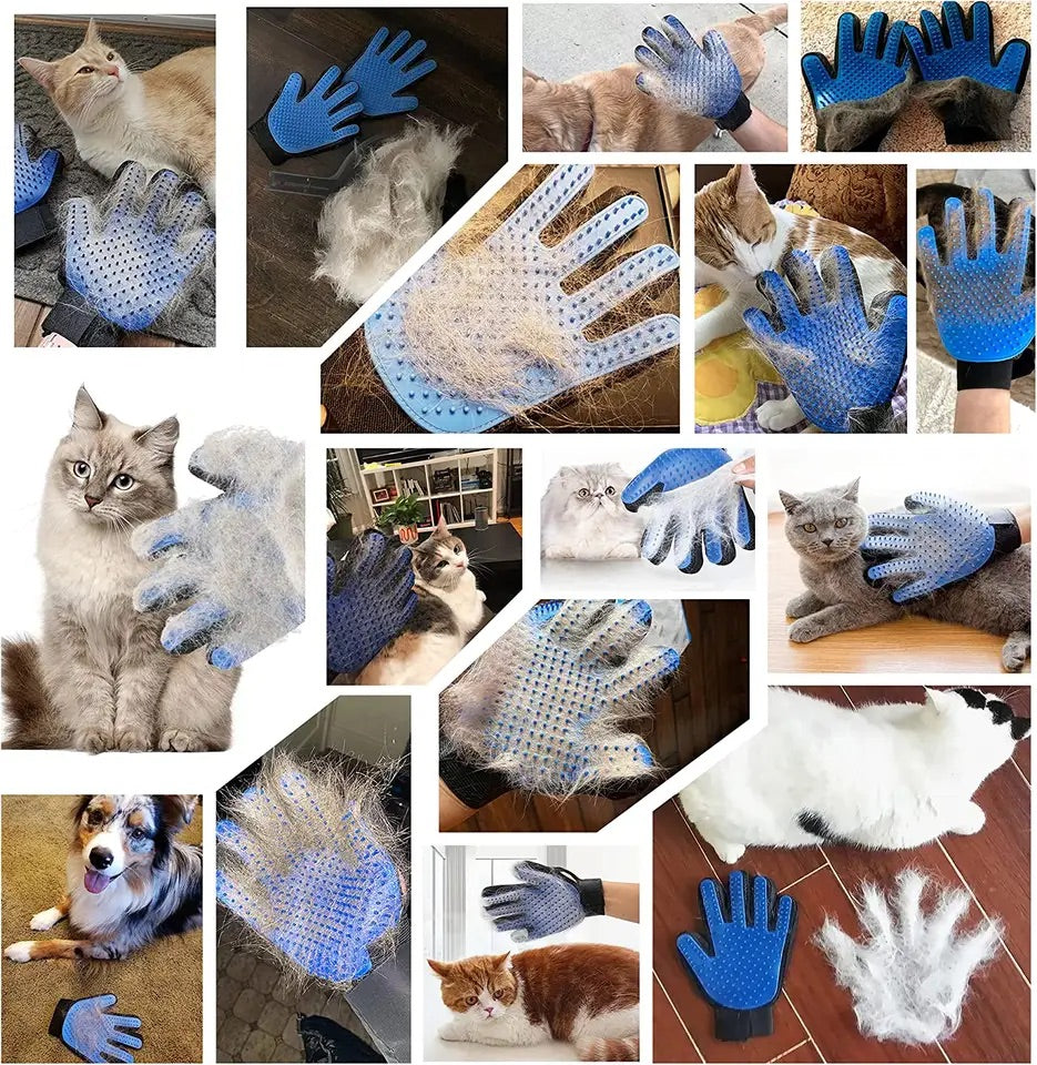 Mănușă Perie Siliconică Ergonomică pentru Îndepărtarea Părului Animale de Companie Câini Pisici