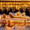 Instalație Lumini LED Turturi Franjuri 13m 300 Alb Cald, Impermeabilă Interior/Exterior
