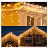 Instalație Lumini LED Turturi Franjuri 13m 300 Alb Cald, Impermeabilă Interior/Exterior