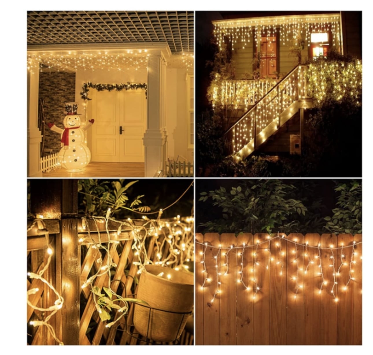Instalație Lumini LED Turturi Franjuri 13m 300 Alb Cald, Impermeabilă Interior/Exterior