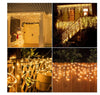 Instalație Lumini LED Turturi Franjuri 13m 300 Alb Cald, Impermeabilă Interior/Exterior