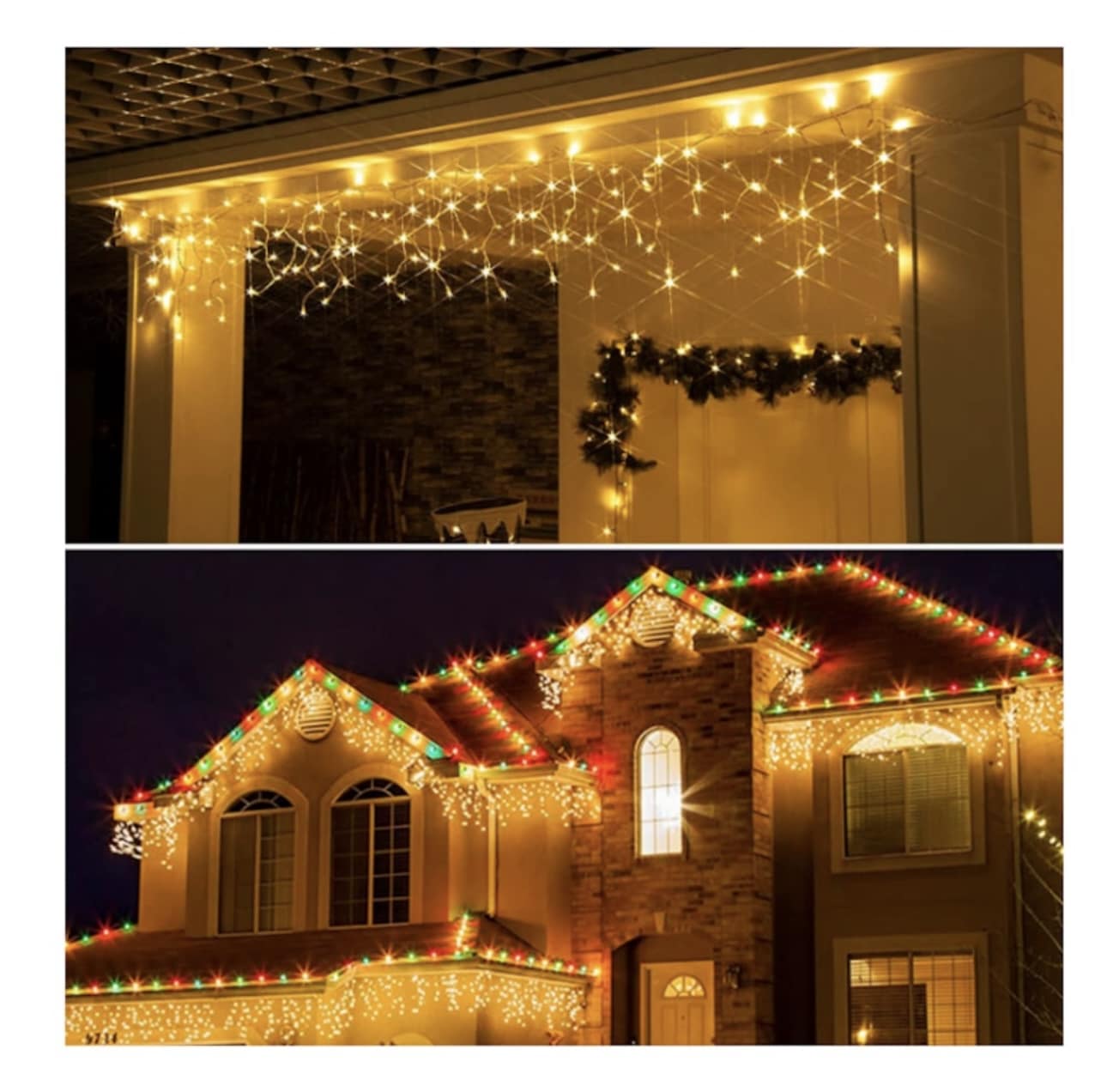 Instalație Lumini LED Turturi Franjuri 13m 300 Alb Cald, Impermeabilă Interior/Exterior