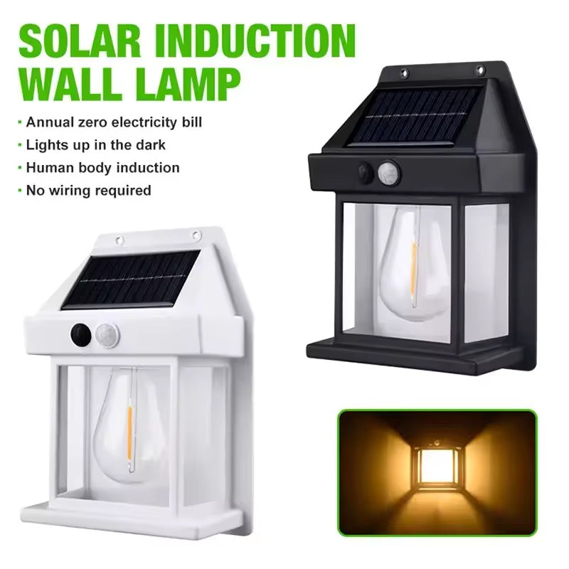 Lampa Solara LED de Perete cu Senzor de Mișcare, Iluminat Exterior Automat, Impermeabilă IP65