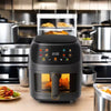 Friteuză cu Aer Cald 8L Geam Vizibil, 2400W, Gătire Sănătoasă Fără Ulei
