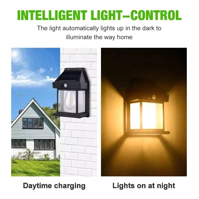 Lampa Solara LED de Perete cu Senzor de Mișcare, Iluminat Exterior Automat, Impermeabilă IP65