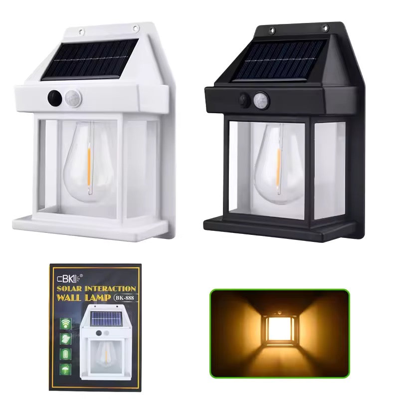 Lampa Solara LED de Perete cu Senzor de Mișcare, Iluminat Exterior Automat, Impermeabilă IP65