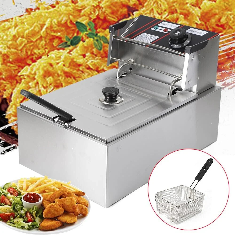 Friteuză Electrică Hoffmans 6 Litri, 2500W, Termostat Reglabil, Coș Detașabil