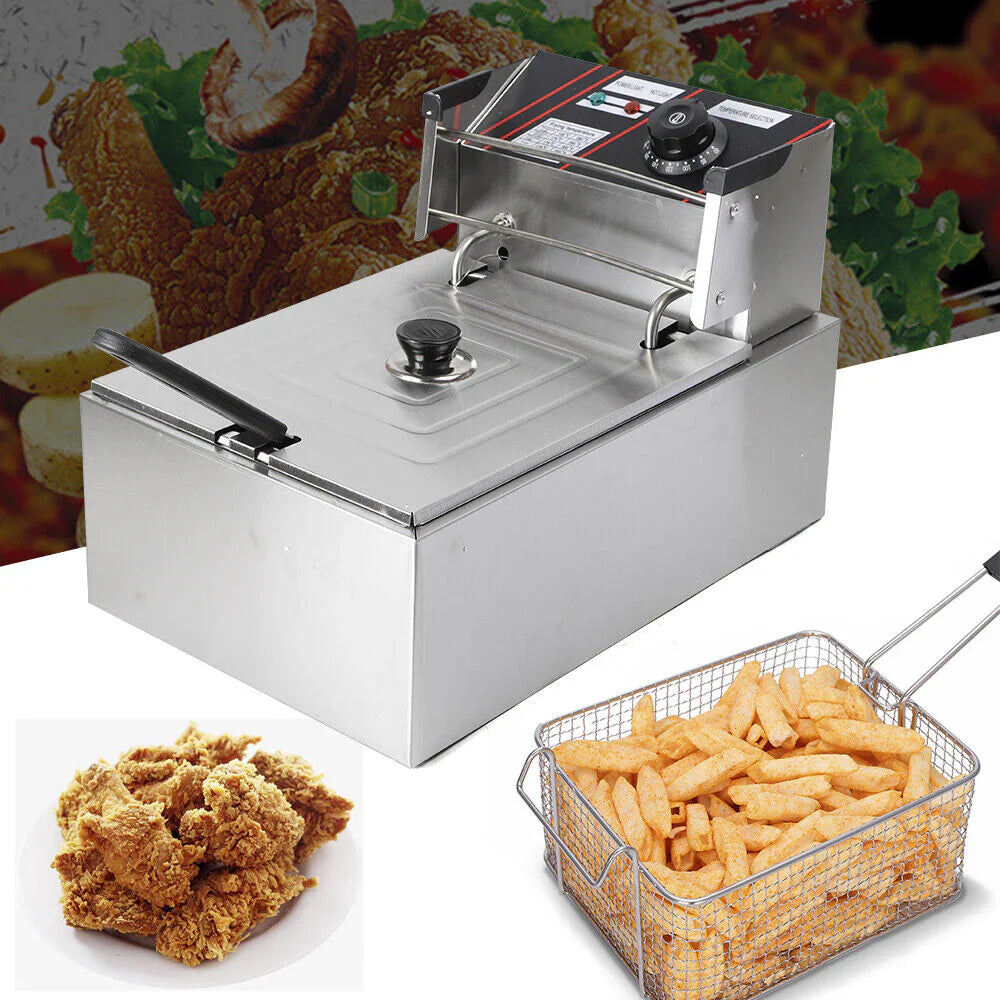 Friteuză Electrică Hoffmans 6 Litri, 2500W, Termostat Reglabil, Coș Detașabil