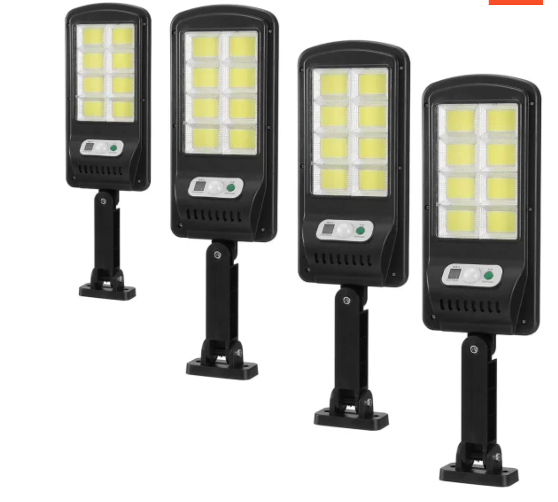 Set x4 Lampa cu Incarcare Solara 150W, 160 LED-uri COB, telecomanda