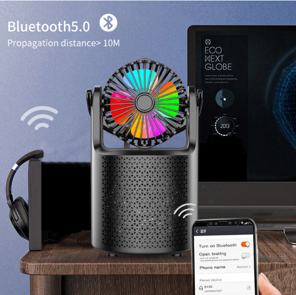 Boxa Bluetooth ZQS1440, cu Ventilator, Radio, USB, MIC