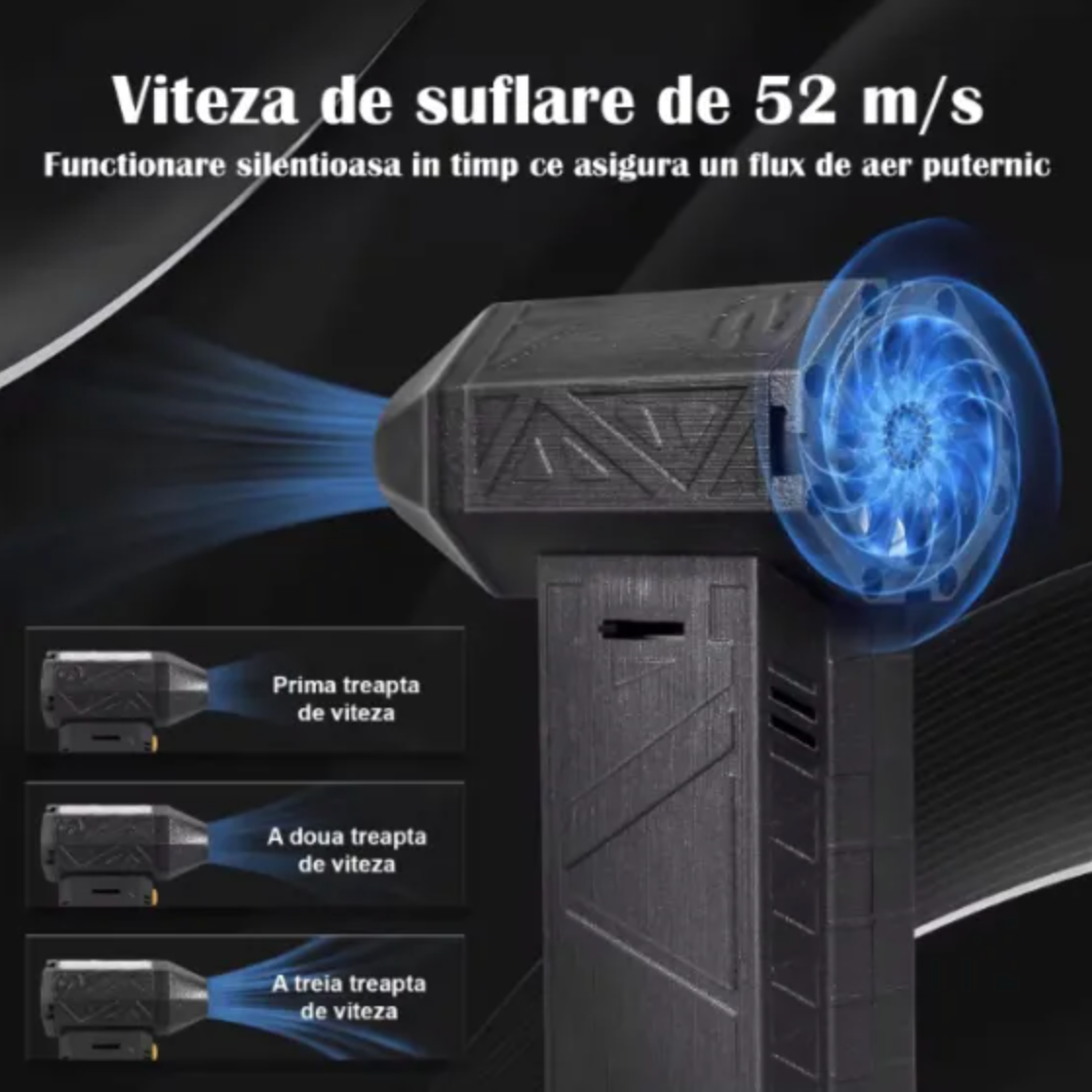 Suflanta Vant pentru Uscare/Curatare, 80.000 RPM, Afisaj Digital, Hoco HX67, Negru