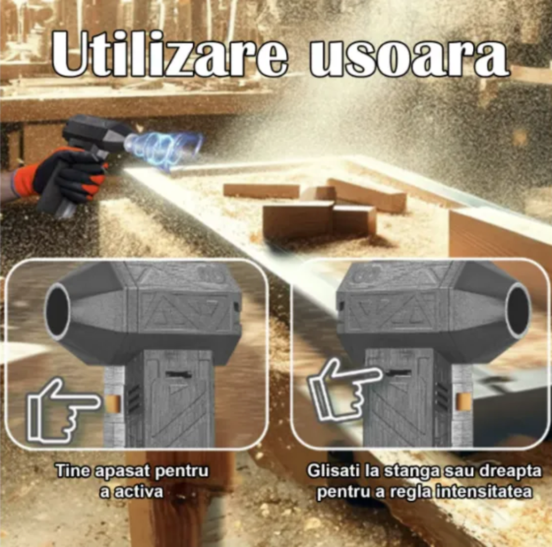 Suflanta Vant pentru Uscare/Curatare, 80.000 RPM, Afisaj Digital, Hoco HX67, Negru
