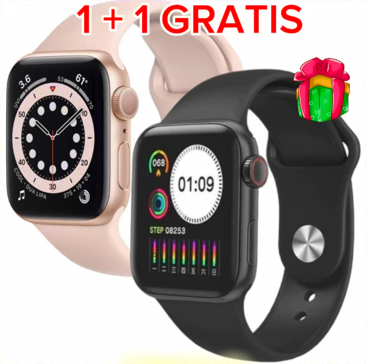 1 + 1 Gratis - Ceas Smartwatch cu multiple functii ROZ