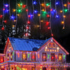 Instalație Franjuri LED 300 Lumini, 12 Metri, 8 Jocuri, Multicolor, Crăciun și Exterior