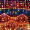 Instalație Franjuri LED 300 Lumini, 12 Metri, 8 Jocuri, Multicolor, Crăciun și Exterior