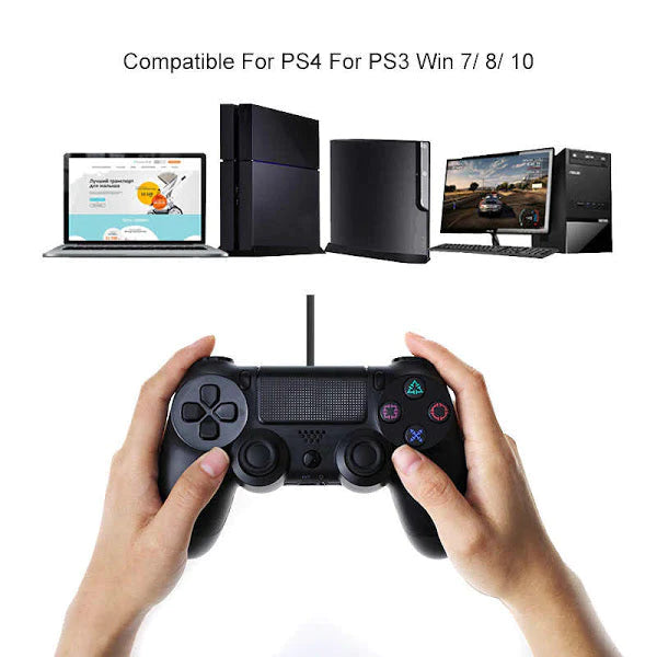 Controller Wireless Doubleshock 4 PS4, Vibrații, Design Ergonomic, Bară Lumină LED