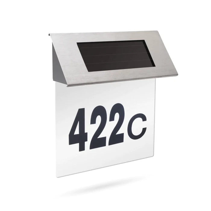 Număr de Casă Modern din Inox cu Iluminare LED Solară, Durabil și Elegant