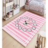 Covor Antiderapant Fete, Roz Model cu Ceas 80 x 150cm
