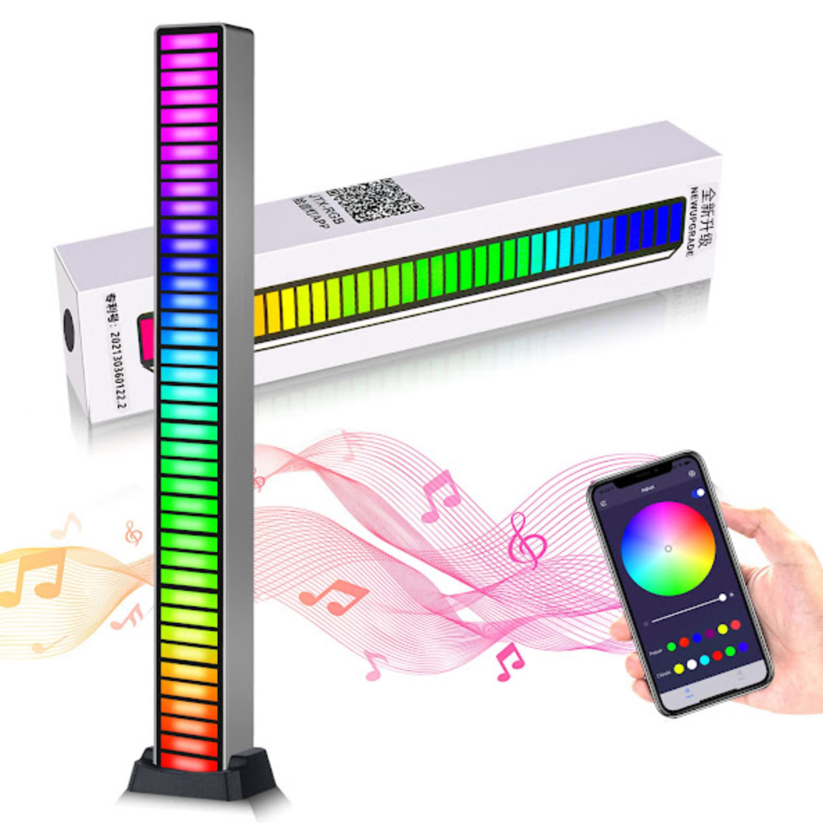 '- Dispozitiv muzical de luminare cu afisaj LED Alphaone RGB