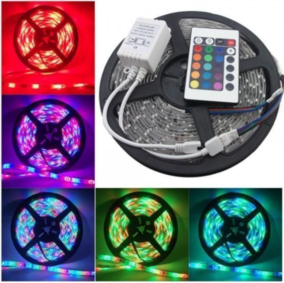 -Set 3 x Banda LED RGB multicolor cu telecomanda 5 metri