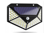 -Set 4 x Lampa 100 LED cu panou solar, senzor de miscare +CADOU Lanterna profesionala de cap reglabila cu triplu LED