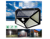 -Set 4 x Lampa 100 LED cu panou solar, senzor de miscare +CADOU Lanterna profesionala de cap reglabila cu triplu LED