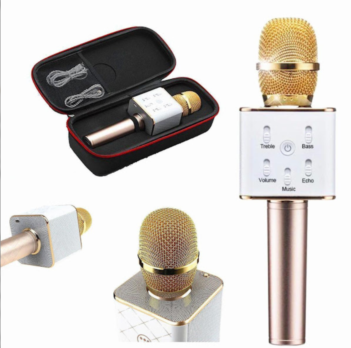 '- Microfon Karaoke fara fir Q7 Bluetooth portabil cu boxa