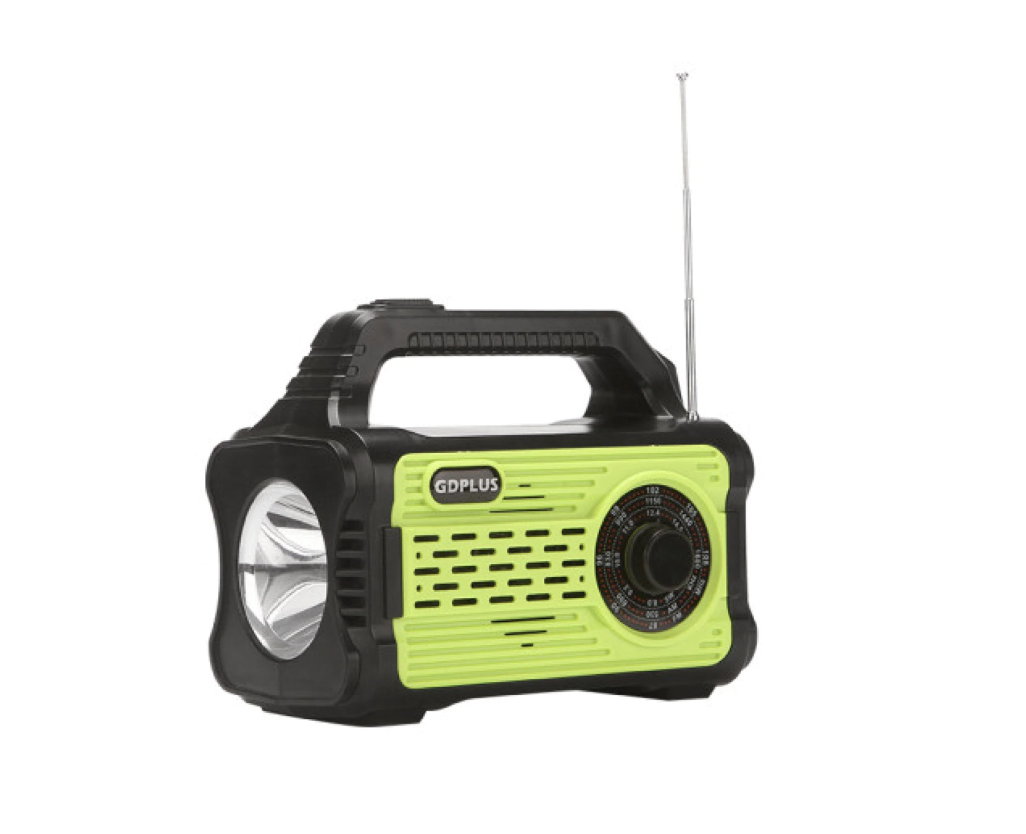 '- Kit solar GD-8072 echipat cu dispozitive, USB, 4 becuri LED si radio