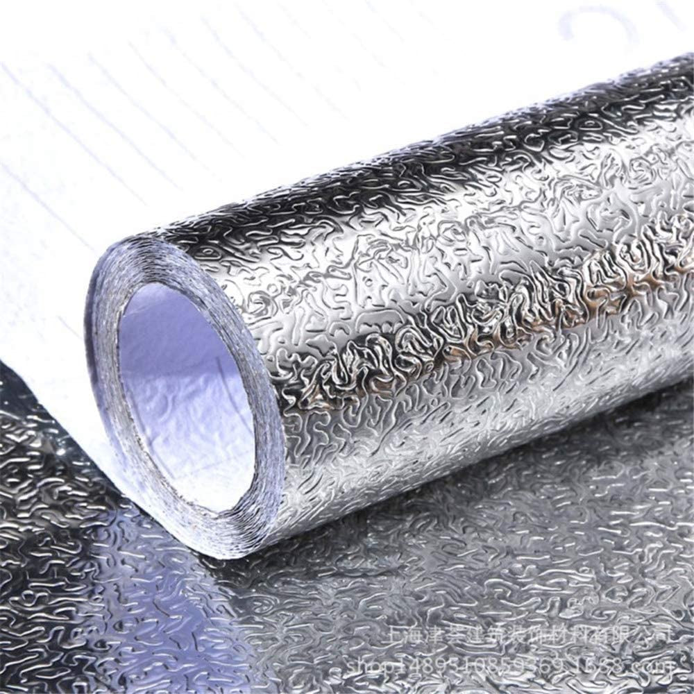 Set 3 x folie de aluminiu argintie autoadeziva bucatarie 60 x 300 cm