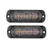 Set 2 stroboscoape auto 4 LED 12V, lumina portocalie