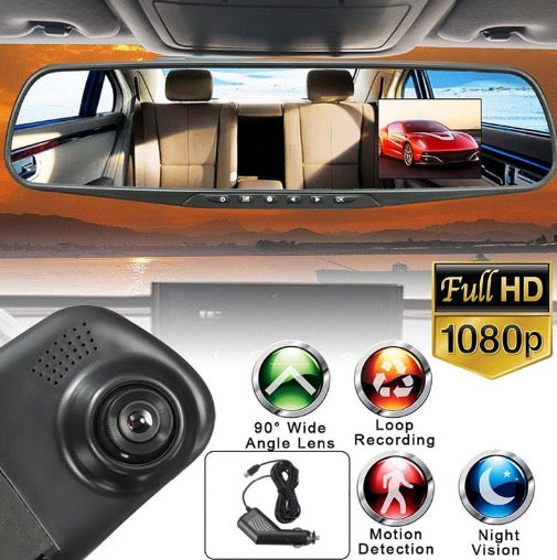 Oglinda retrovizoare cu camera video FULL HD