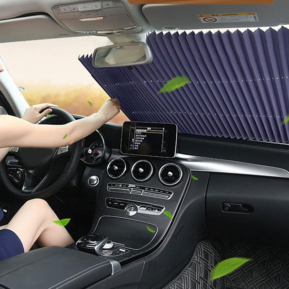Copertina parasolar auto impotriva razelor UV, fixare prin ventuze