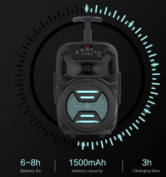 Boxa Portabila foarte puternica + Cadou Microfon Karaoke (zqs-6111)