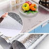 Set 3 x folie de aluminiu argintie autoadeziva bucatarie 60 x 300 cm